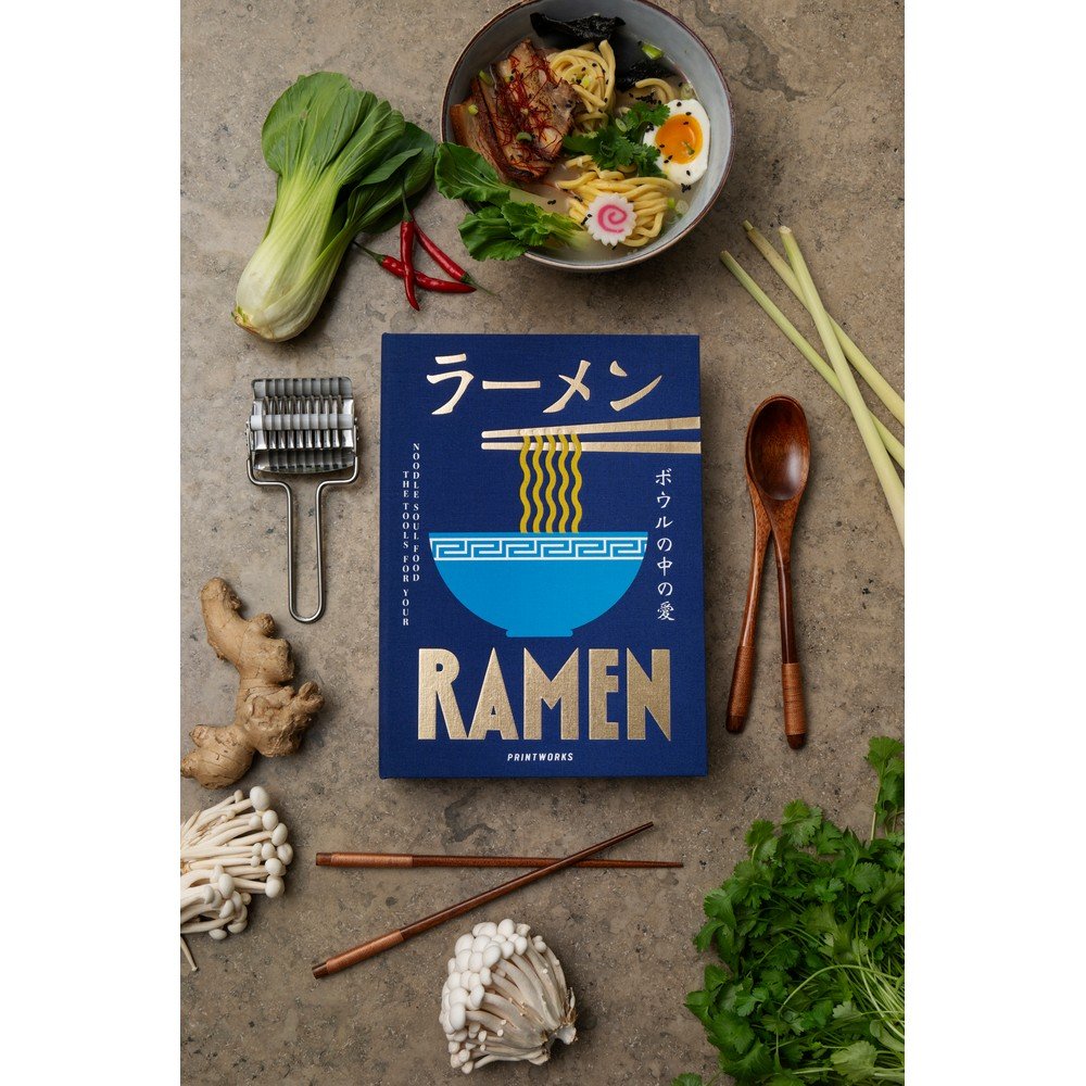 Niebieski zestaw pałeczek ze stali nierdzewnej i bambusa dla 2 osób The Essentials - Ramen Tools – Printworks (zdjęcie 3)