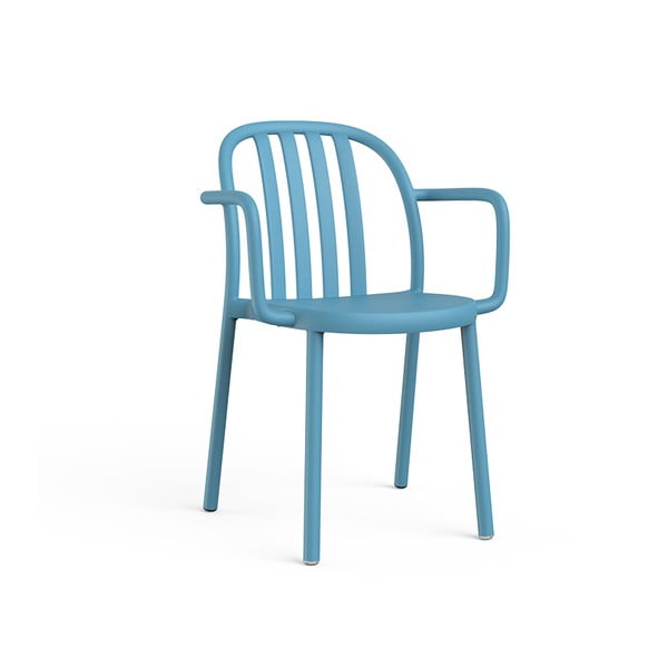 Zestaw 2 niebieskich krzeseł ogrodowych z podłokietnikami Resol Sue