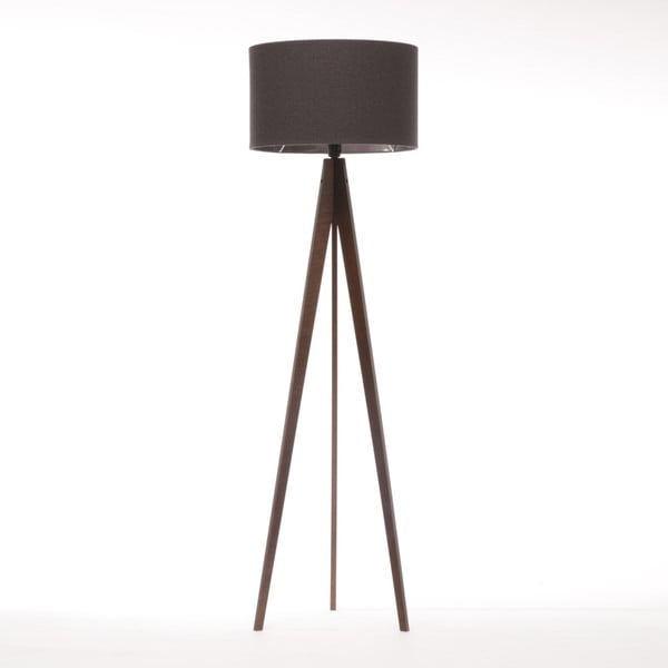 Czarna lampa stojąca 4room Artist, brązowa lakierowana brzoza, 150 cm