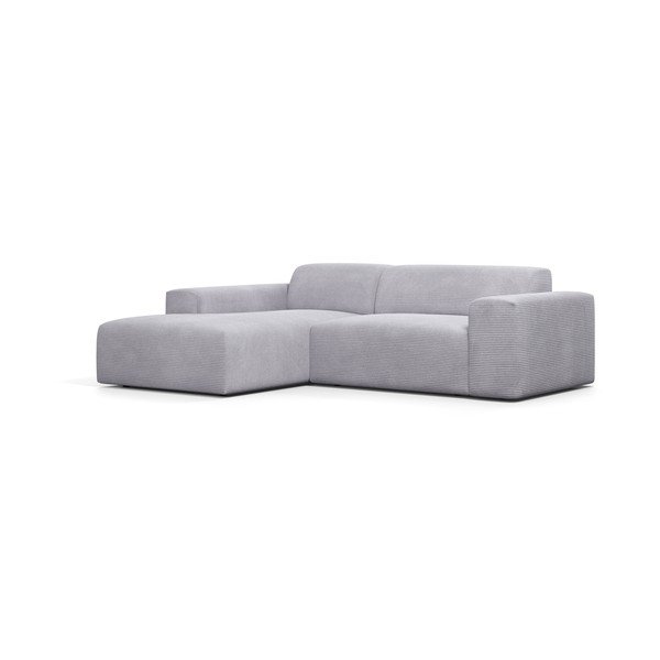 Jasnoszary sztruksowy narożnik Marie Claire Home Karen, 250 cm, lewostronny-image-2