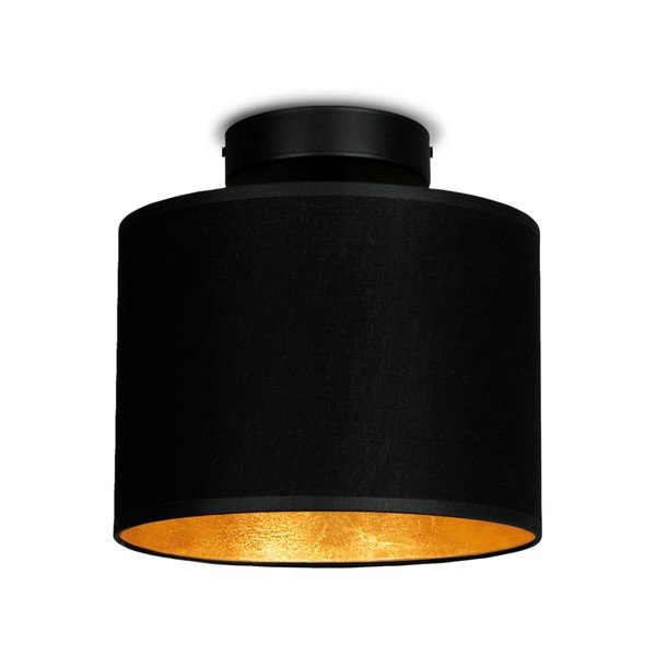Czarna lampa sufitowa z detalem w kolorze złota Sotto Luce MIKA Elementar XS CP, ⌀ 20 cm