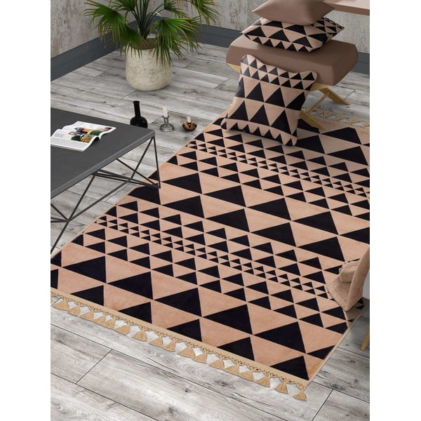 Beżowy chodnik odpowiedni do prania 300x80 cm − Vitaus-image-1