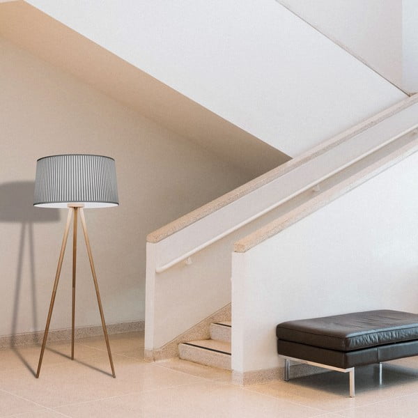 Szara lampa stojąca SULION Bea, wys. 152 cm-image-1