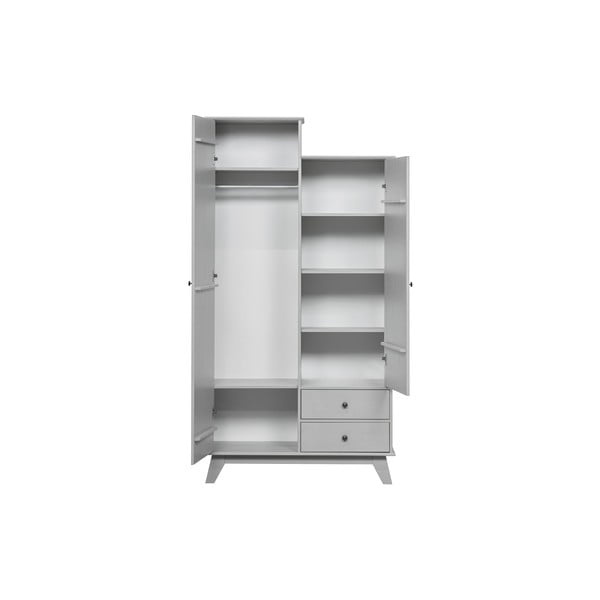 Jasnoszara szafa dziecięca z litego drewna sosnowego 98x190 cm Lily – WOOOD-image-3