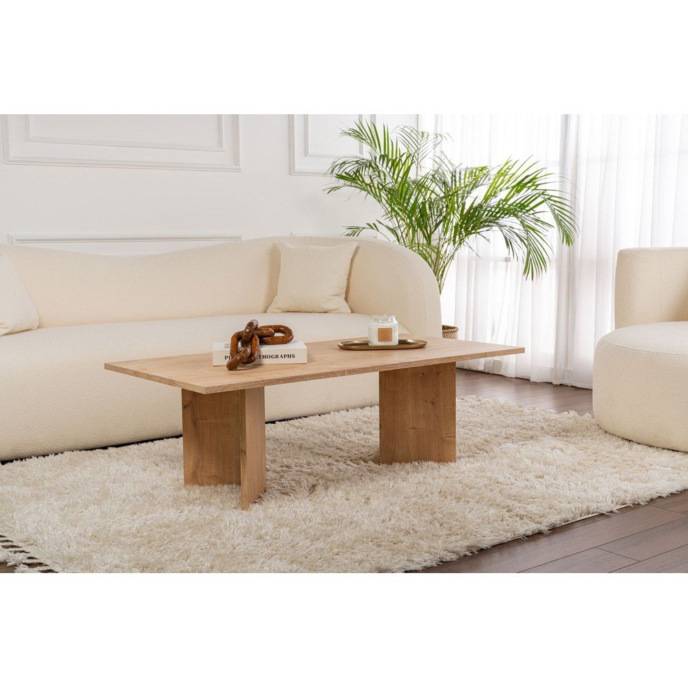 Stolik w dekorze dębu w naturalnym kolorze 60x119 cm Sabin – Kalune Design (zdjęcie 2)