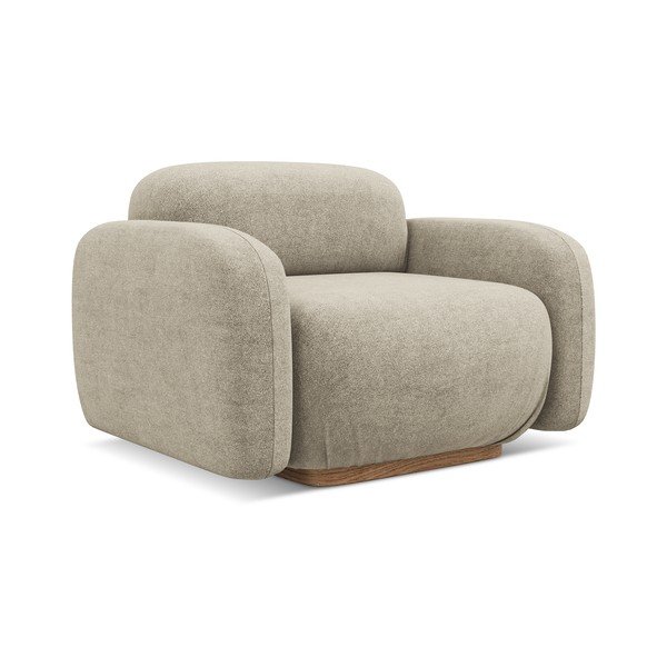 Beżowy moduł sofy z materiału bouclé Ailani – Makamii