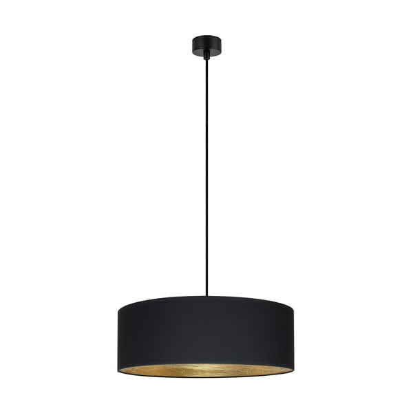 Czarna lampa wisząca z detalem w złotym kolorze Bulb Attack Tres XL, ⌀ 45 cm