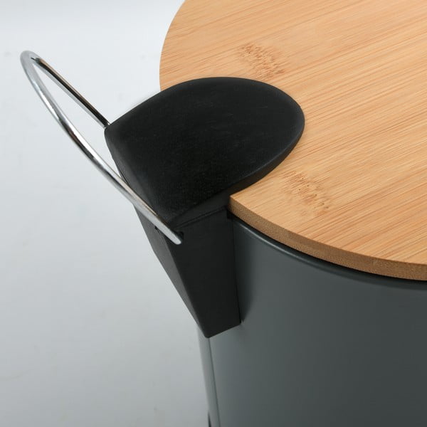 Ciemnoszary stalowy kosz na śmieci z pedałem 5 l   Adonis – Spirella-image-4