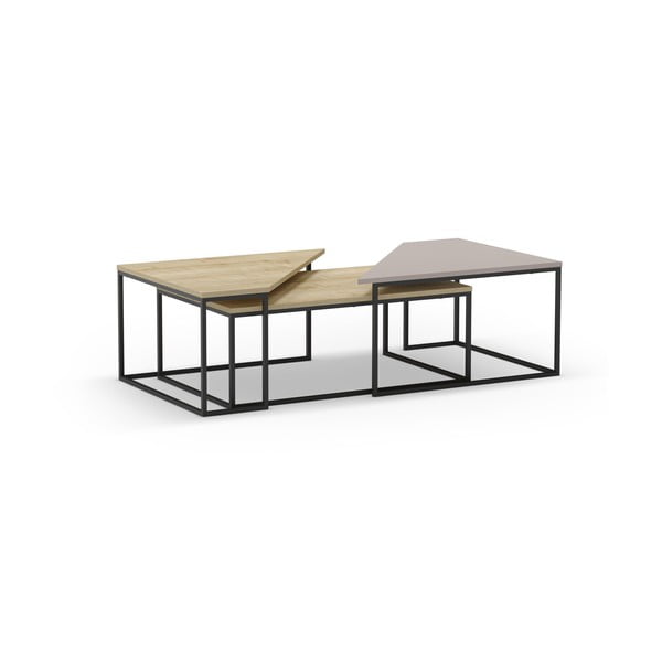 Szarobeżowe stoliki zestaw 3 szt. 70x110 cm Titan – Marckeric