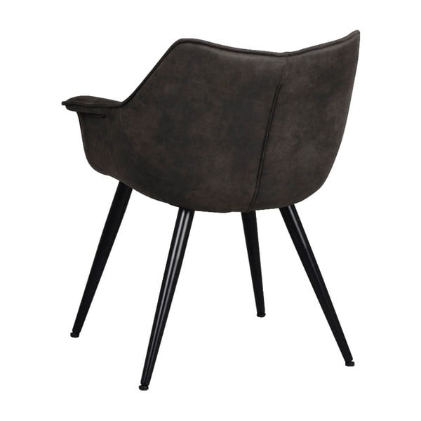 Czarne krzesło z czarnym metalowymi nogami Rowico Echo-image-3