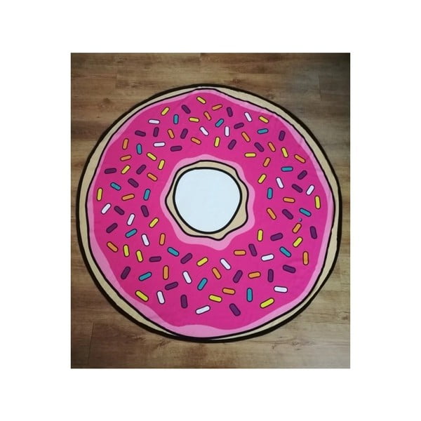 Różowy ręcznik plażowy dla dzieci ø 150 cm Donut – JAHU collections-image-1