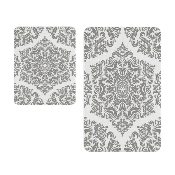 Biało-szare dywaniki łazienkowe zestaw 2 szt.  – Oyo Concept
