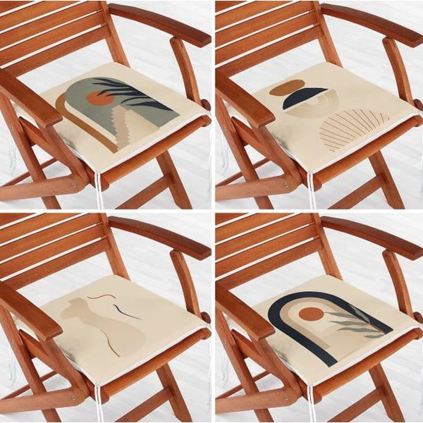 Poduszki na krzesła zestaw 4 szt. 42x42 cm Illustrated Arch – Mila Home-image-1