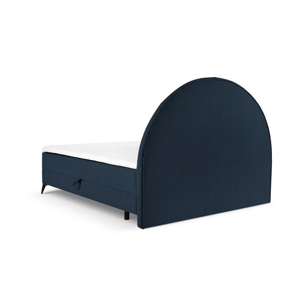 Ciemnoniebieskie łóżko boxspring ze schowkiem 180x200 cm Sunset – Cosmopolitan Design-image-3