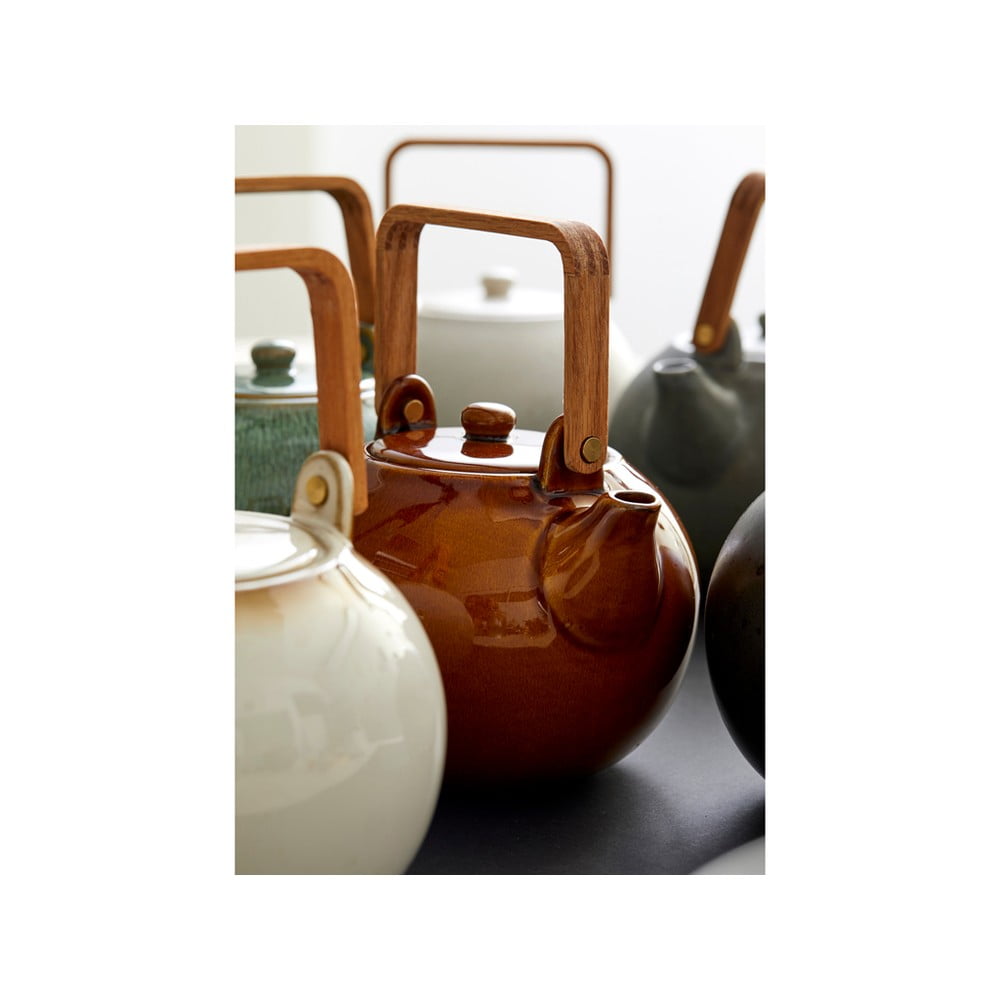 Dzbanek do herbaty ceramiczny z sitkiem w bursztynowym kolorze 1,2 l Gastro Amber – Bitz (zdjęcie 3)