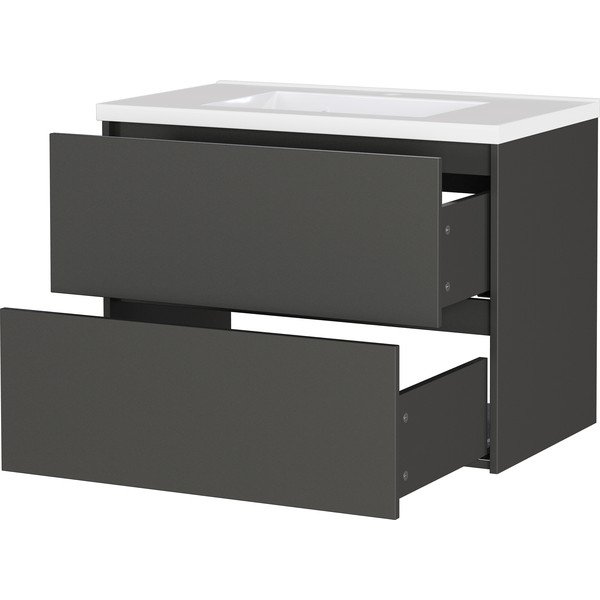 Antracytowa wisząca szafka pod umywalkę z matowym wykończeniem 81x61 cm Bodera – Germania-image-3