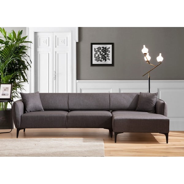 Ciemnoszara sofa narożna Belissimo, narożnik prawy – Balcab Home-image-4