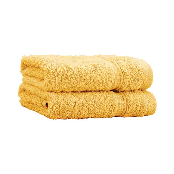 Żółte bawełniane ręczniki frotte zestaw 2 szt. 30x30 cm Zero Twist – Catherine Lansfield