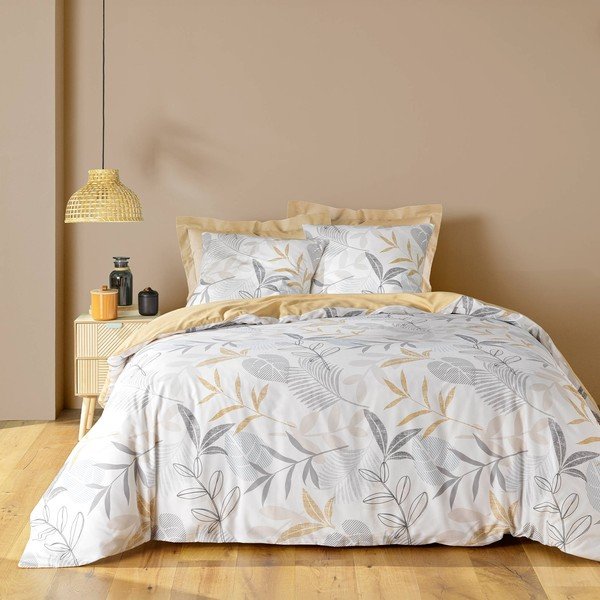 Żółto-biała pościel dwuosobowa 240x220 cm Kimberly – douceur d'intérieur-image-1
