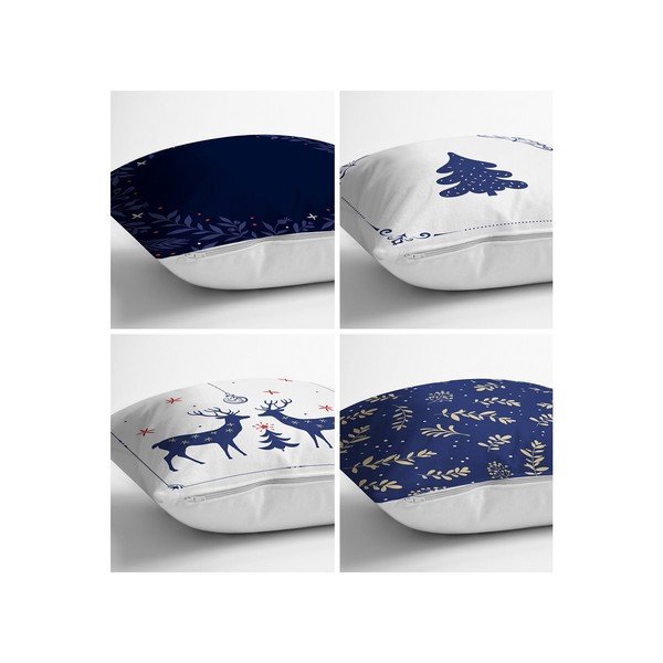 Niebiesko-białe poszewki na poduszki zestaw 4 szt. 43x43 cm – Minimalist Cushion Covers-image-1