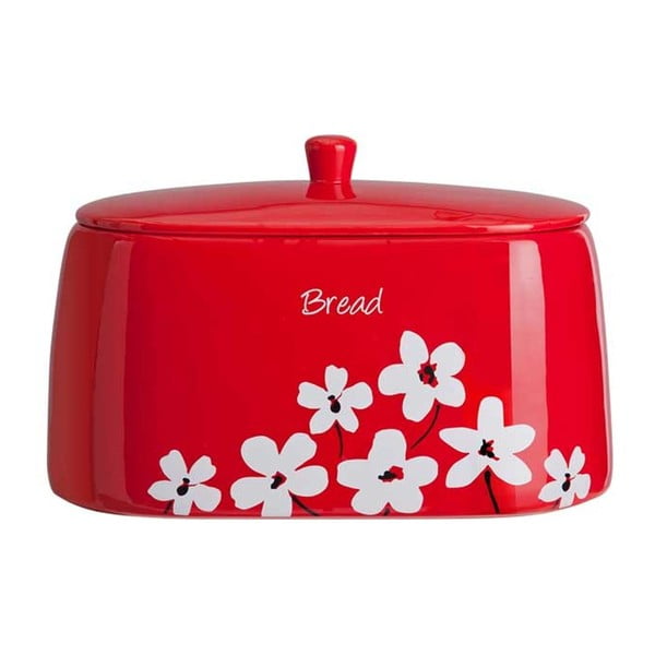 Czerwony ceramiczny pojemnik na chleb David Mason