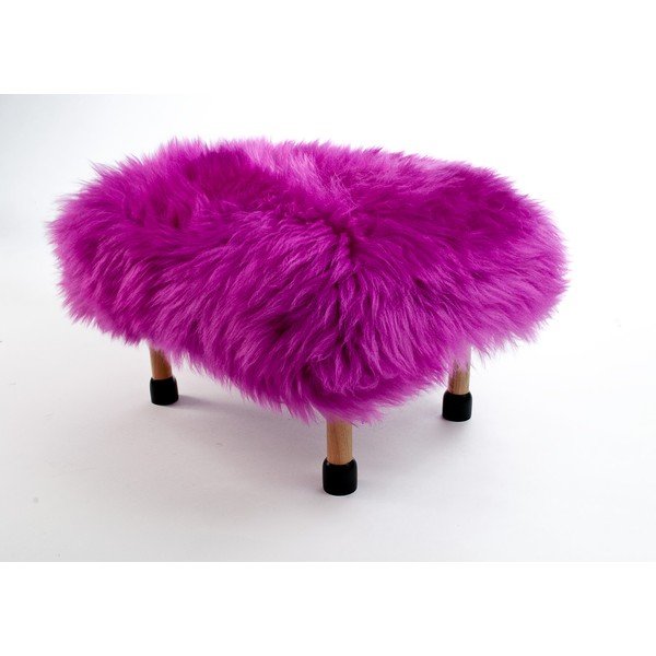 Podnóżek z owczej skóry Nia Cerise-image-2