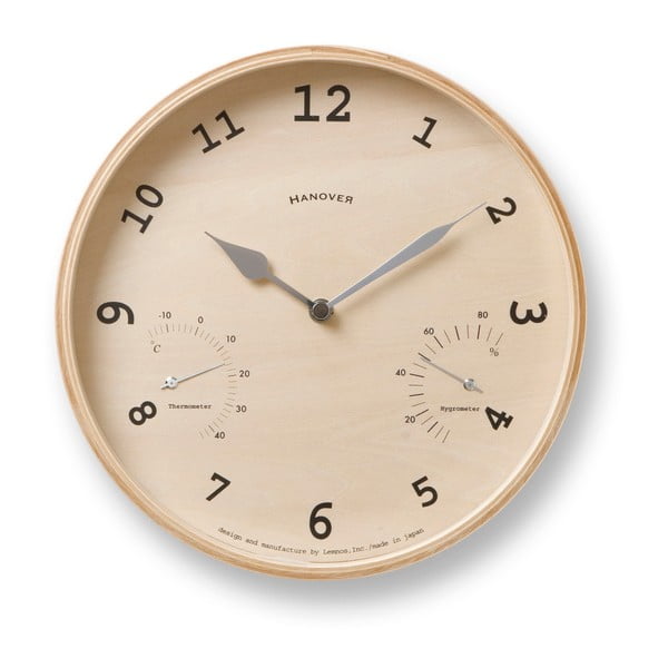 Brązowy zegar Lemnos Clock Baum, ⌀ 25,4 cm