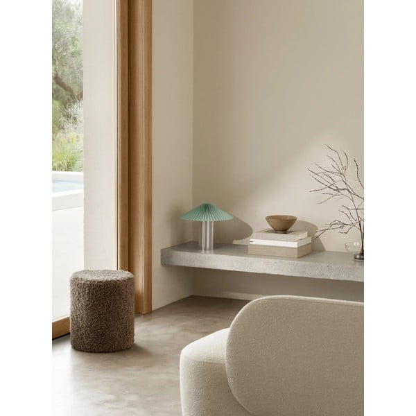 Brązowy puf z materiału bouclé Teddy – Blomus-image-1