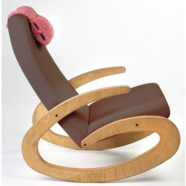 Brązowy fotel bujany z brązowymi nogami Radis Rocking G 