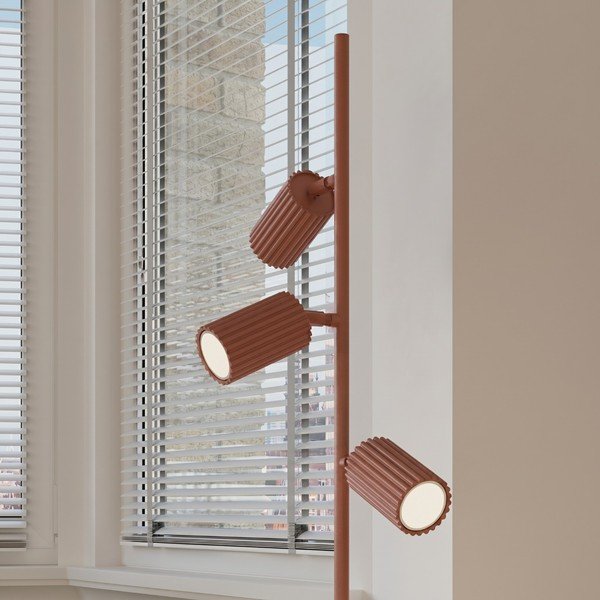 Ceglasta aluminiowa lampa stojąca z elastyczną konstrukcją (wysokość 155 cm) Gleam – Sollux-image-2