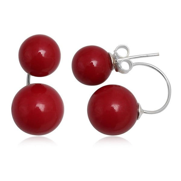 Kolczyki Two Pearls Red
