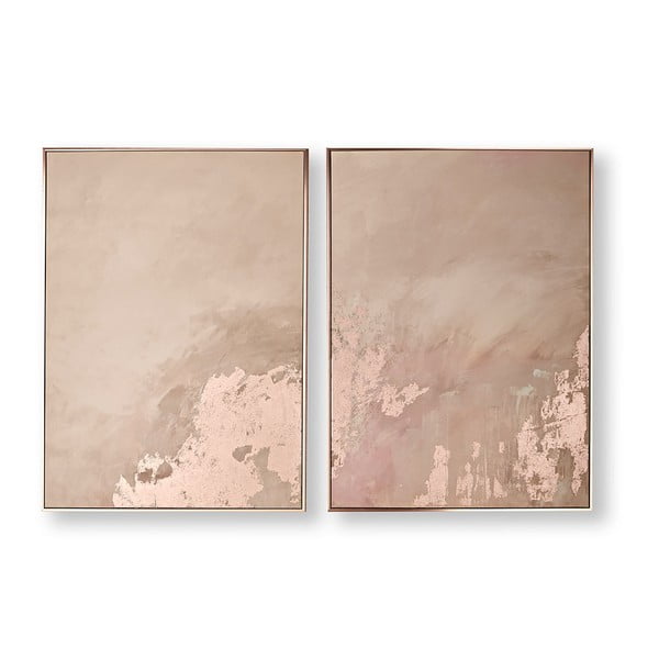 Komplet 2 obrazów Graham & Brown Rose Gold Serenity, 60x80 cm
