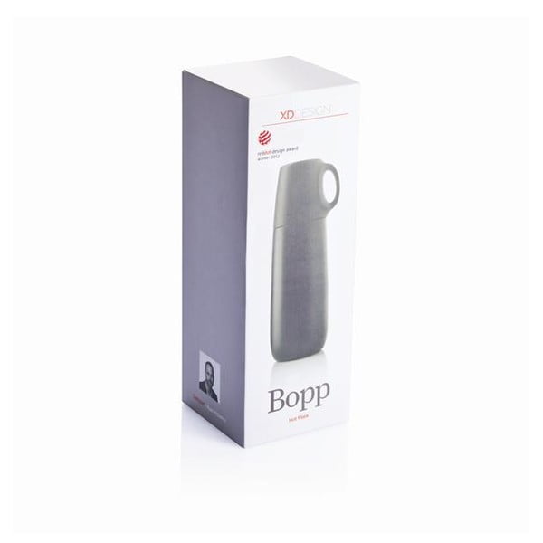 Czarny termos z kubkiem XD Design Bopp, 600 ml-image-1