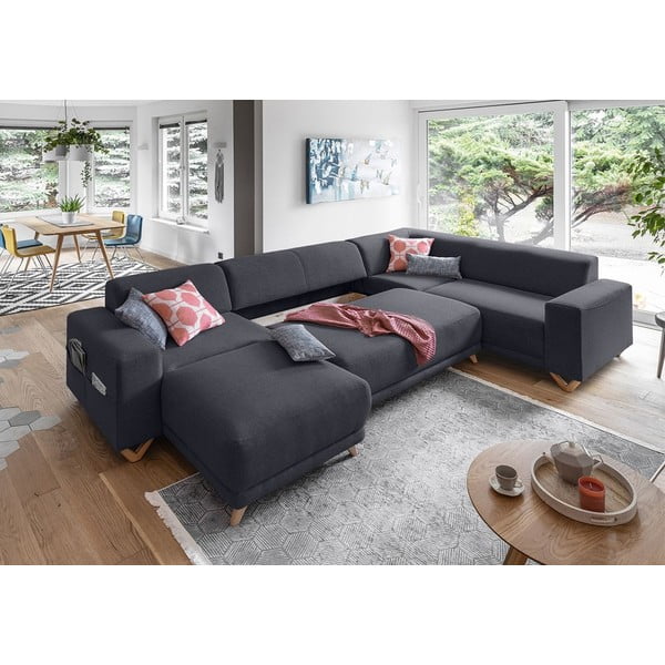 Antracytowy rozkładany/ze schowkiem narożnik (prawostronny/w kształcie litery U) Classy Sophie – Miuform-image-4