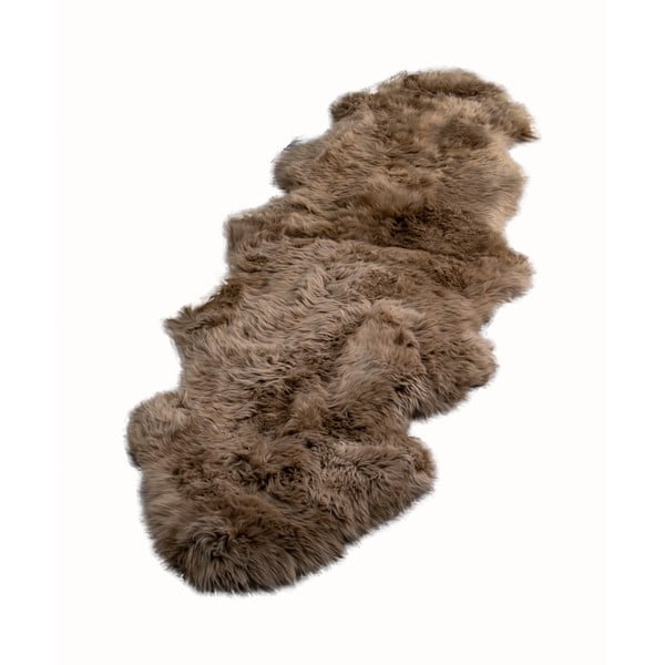 Brązowa skóra owcza Native Natural Double, 60x240 cm