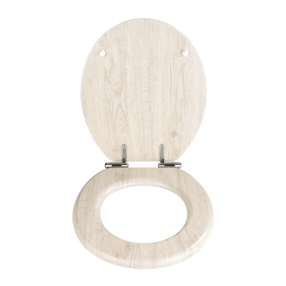 Jasnoszara deska sedesowa wolnoopadająca Wenko Oak, 42,5x35,5 cm (zdjęcie 3)