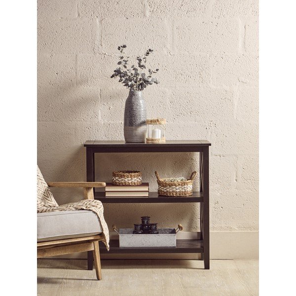 Czarny regał z litego drewna sosnowego 40x81x81 cm Heritage – Premier Housewares-image-1