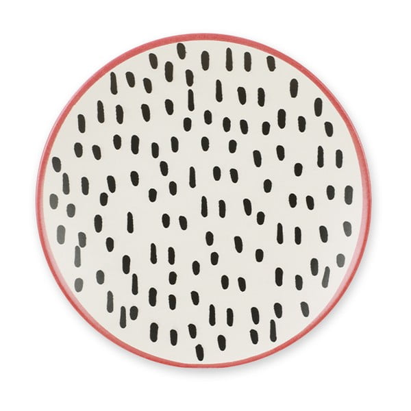 Zestaw 6 ceramicznych deserowych talerzy My Ceramic Brush Dots, 20 cm