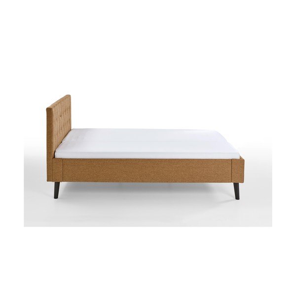 Brązowe tapicerowane łóżko dwuosobowe bez stelaża 140x200 cm Empire – Meise Möbel-image-4