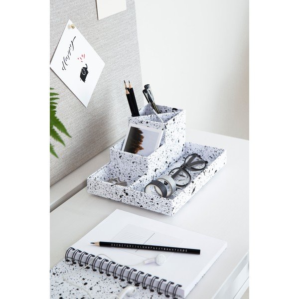 4-częściowy czarno-biały przybornik Bigso Box of Sweden Lena-image-1