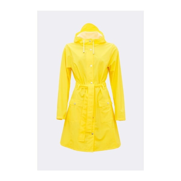 Żółty płaszcz damski o wysokiej wodoodporności Rains Curve Jacket, rozm. XS/S