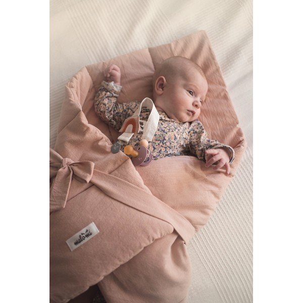 Różowy bawełniany rożek niemowlęcy 75x75 cm – Malomi Kids-image-1