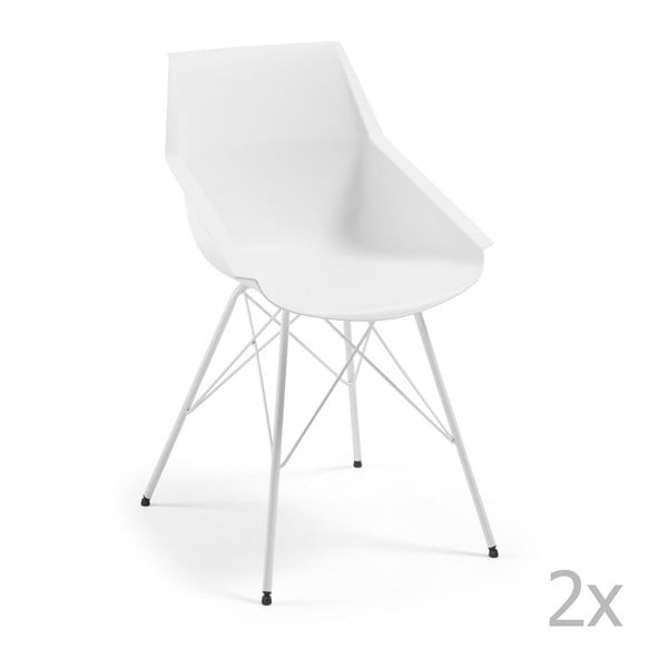 Zestaw 2 białych krzeseł La Forma Kunn