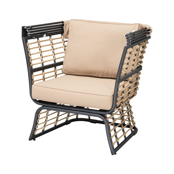 Beżowy metalowy fotel ogrodowy Paros – Garden Pleasure-image-1