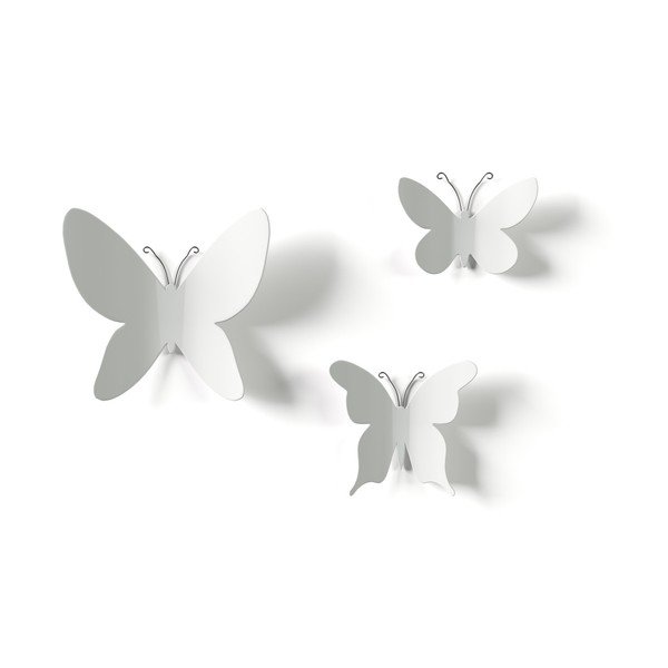 Zestaw 9 białych dekoracji ściennych 3D Umbra Butterflies-image-4