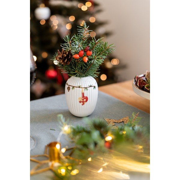 Biały porcelanowy wazon świąteczny Kähler Design Hammershøi, wys. 10,5 cm-image-1