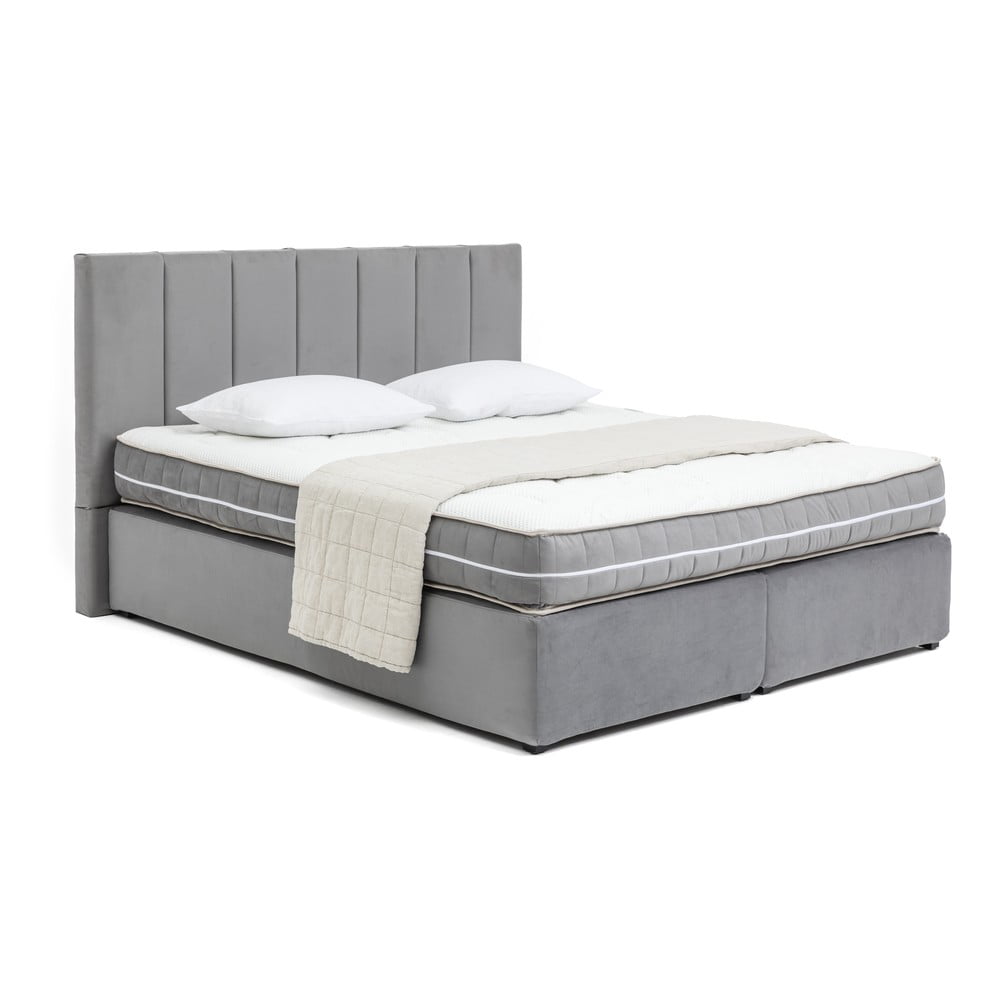 Szare łóżko kontynentalne 180x200 cm Olia Bold Line – Bonami Selection