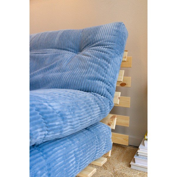 Jasnoniebieski rozkładany sztruksowy fotel futon Roots – Karup-image-1