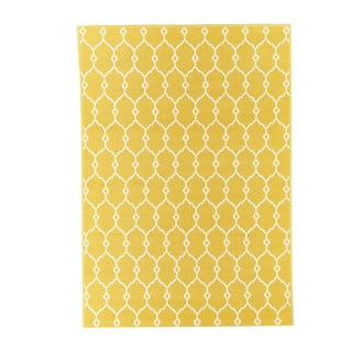 Żółty dywan odpowiedni na zewnątrz Floorita Trellis, 133x190 cm