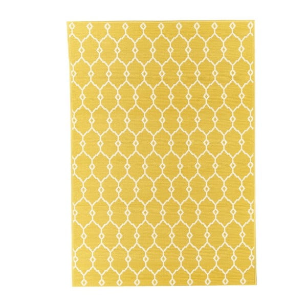 Żółty dywan odpowiedni na zewnątrz Floorita Trellis, 160x230 cm